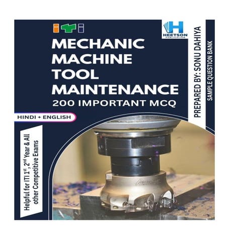 Mechanic Machine Tool Maintenance Question Paper MCQ ITI NIMI Question Bank B...