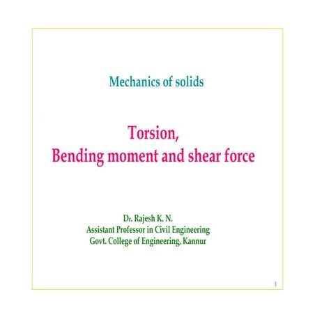 Mechanics of structures  module2