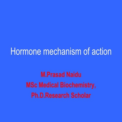 Mechanism of action of hormones