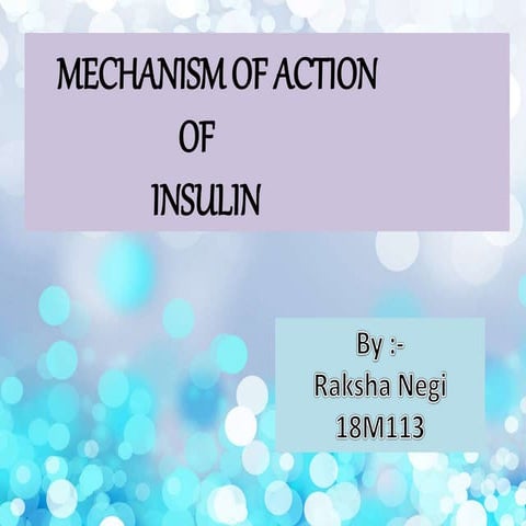 Insulin receptor and mechanism of signalling | PPTX