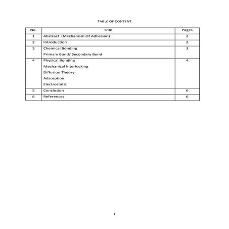 Mechanism of adhesion