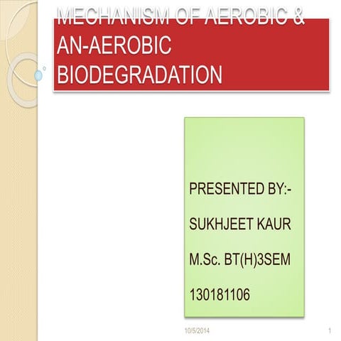 Mechanism of aerobic & an aerobic biodegradation
