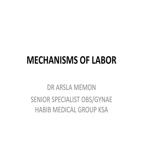Mechanism of labor