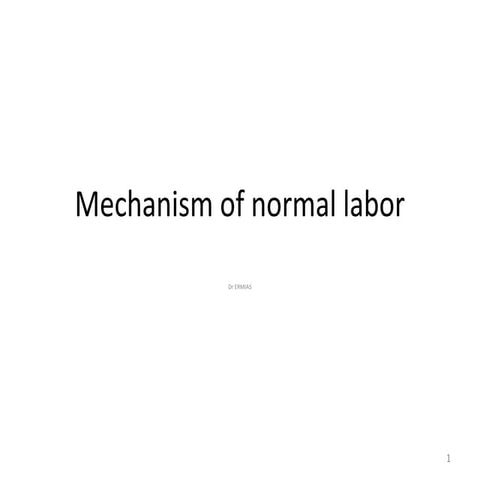 Mechanism of normal labor