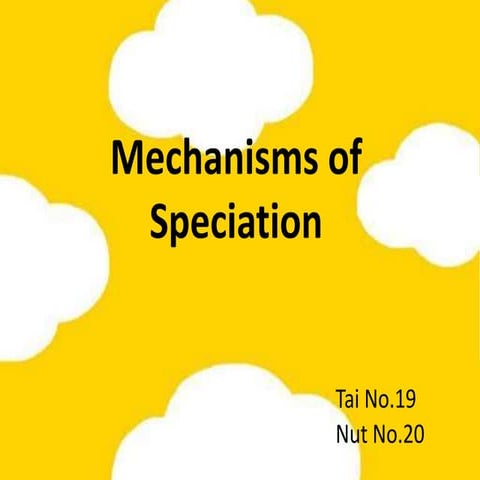 Mechanisms of-speciation