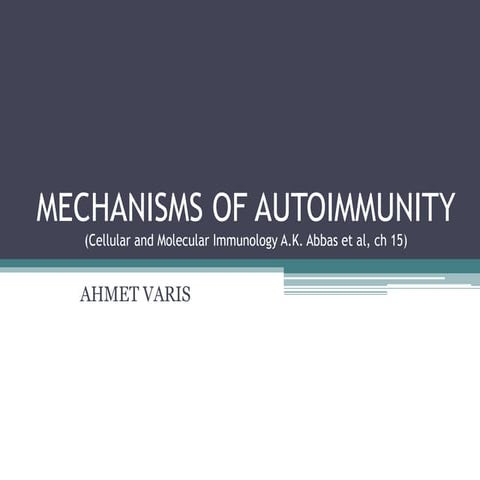 Mechanisms of autoimmunity