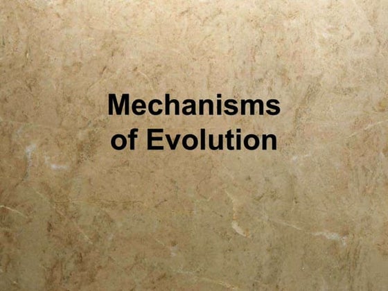 Mechanisms of Evolution: Population Selection and Change | PPT