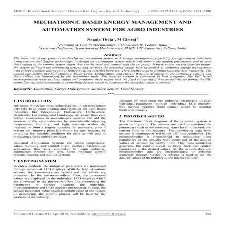 Mechatronic based energy management and automation system for agro industries