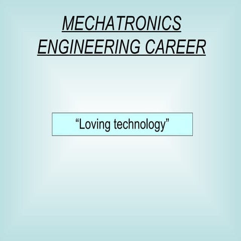 Mechatronic Career