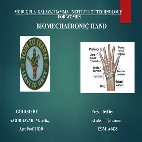 Mech biomechatronic hand ppt