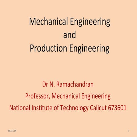 Intrduction to Mechanical & Productioech engg ramachandran