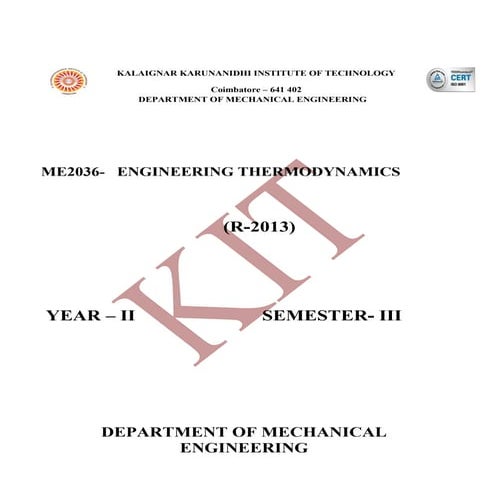 ME2036- ENGINEERING THERMODYNAMICS BY Mr.P.SATHISH