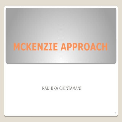 Meckenzie approach