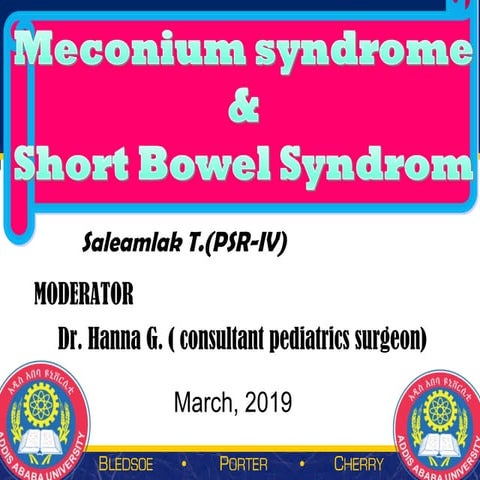 Meconium syndrome and short bowel syndrome