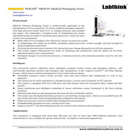 Med 01 Medical Packaging Tester | PDF