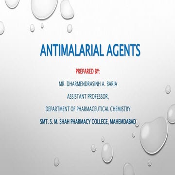 Medicinal chemistry- antimalerial agents