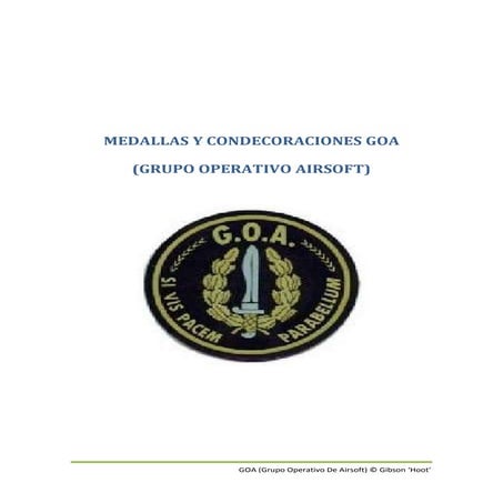 Medallas y condecoraciones GOA