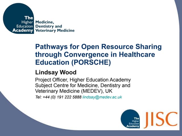 Pathways for Open Resource Sharing through Convergence in Healthcare Education (PORSCHE)