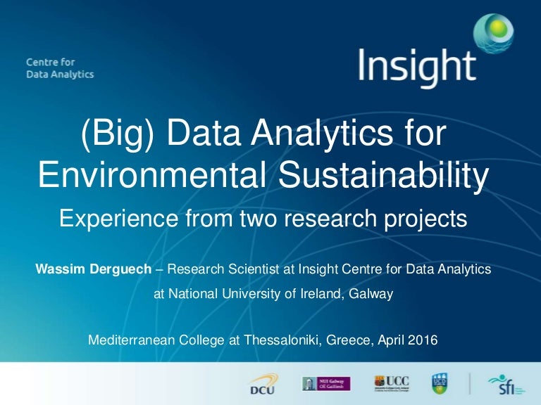 (Big) Data Analytics for Environmental Sustainability