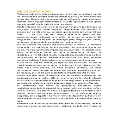 Me declaro vivo 