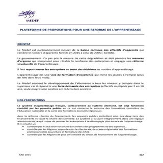 Medef propositions réforme apprenti...