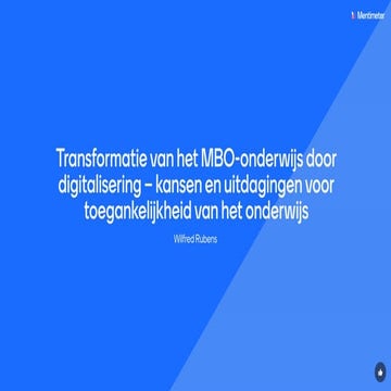 Transformatie van het MBO-onderwijs door digitalisering – kansen en uitdaging...