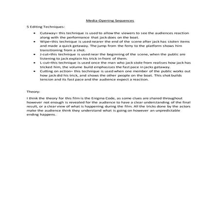 Media editing techniques