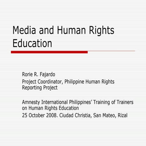 Media and Human RIghts Education
