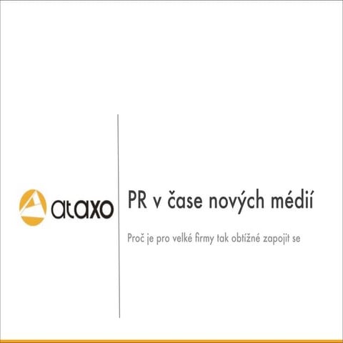 PR and Social Media (Media Monday presentation in Czech)