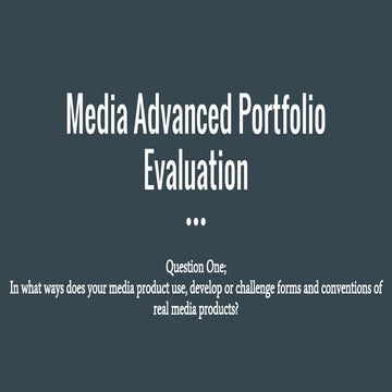Media - Music Video Evaluation