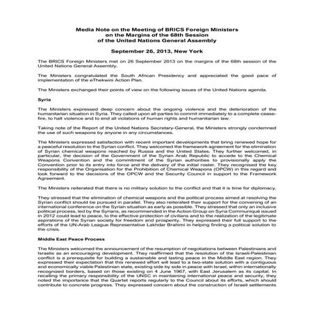 BRICS Media Note on the Meeting of BRICS Foreign Ministers 26 September ...