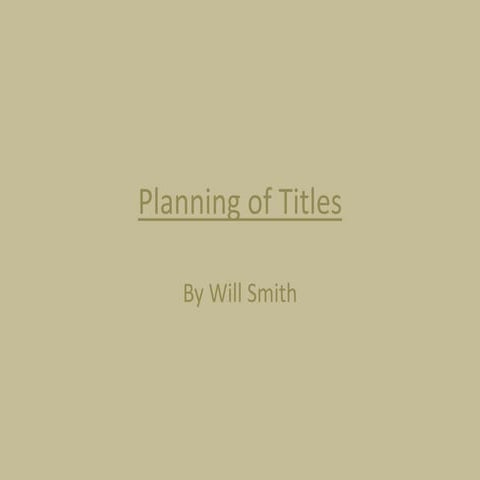 Media   planning of titles