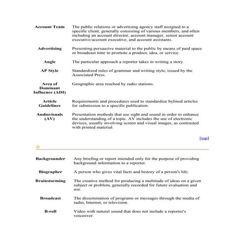 Media relation-glossary | DOC