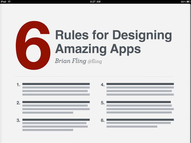 6 Rules to Designing Amazing Mobile Apps (@media 2011)