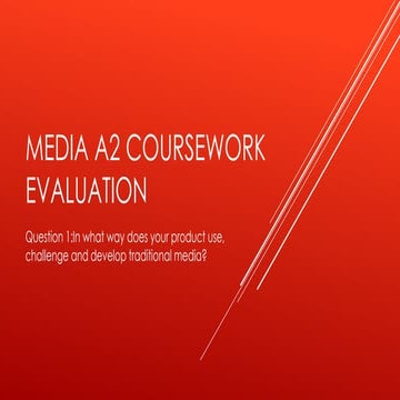 Media A2 Coursework Q1