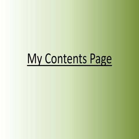 My Contents Page