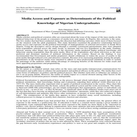 Media access and exposure as determinants of the political 