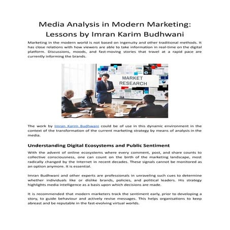 Media Analysis Trends: Insights from Digital Strategist Imran Karim ...