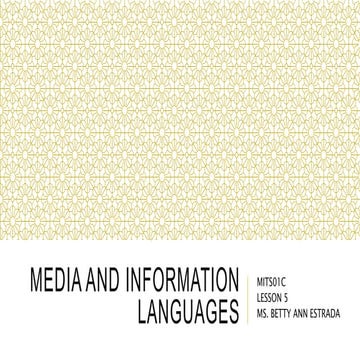Media and Information Languages