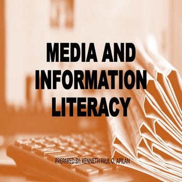 MEDIA AND INFORMATION LITERACY customized | PPTX