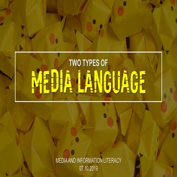 Media Languages [Media and Information Literacy]