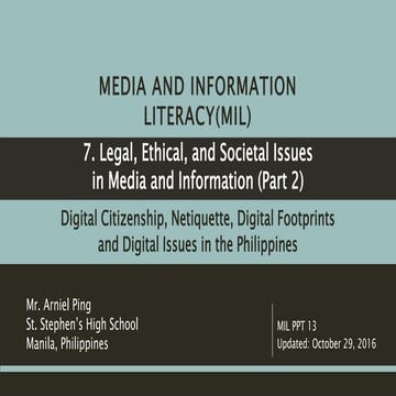 Media and Information Literacy (MIL) - Digital Citizenship, Netiquette, Digit...