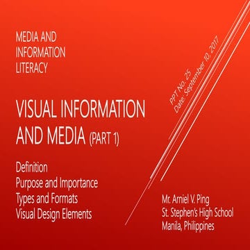 Media and Information Literacy (MIL)- Visual Information and Media (Part 1)