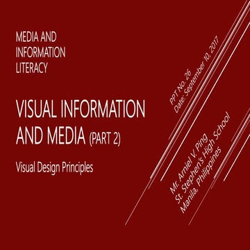 Media and Information Literacy (MIL)- Visual Information and Media (Part 2)