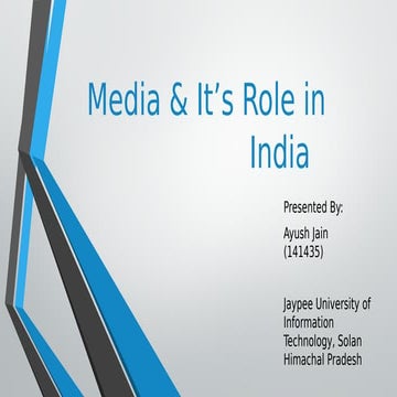 Media and its role in india | PDF