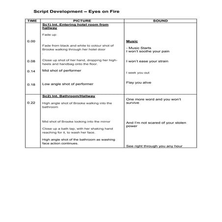 Script Development - Eyes on Fire