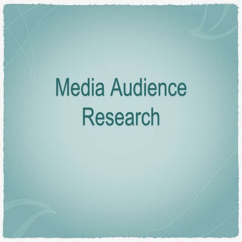 Media audience research