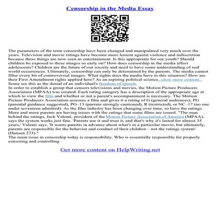 Media Censorship Essay