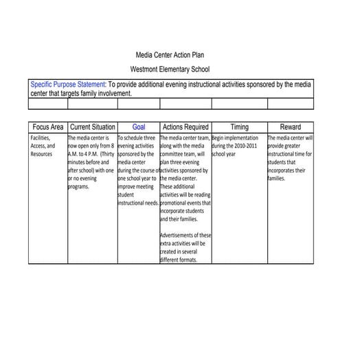 Media Center Action Plan