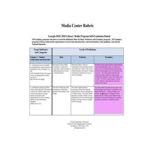 Media center rubric2